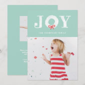 White Joy Kerstmis Wreath Holiday Photo Card Feestdagenkaart (Voorkant / Achterkant)