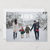 White Joy Tekst Scandi Folk Art Landschapsfoto Feestdagenkaart (Voorkant)