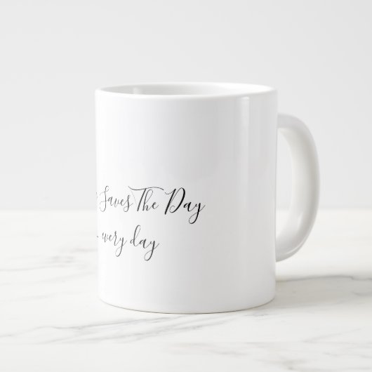 White Jumbo Mok (Voorkant rechts)