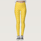 White Jumbo Polka Dots on Yellow to Customize Leggings (Voorkant)