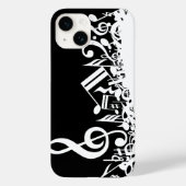 White Jumked Musical Notes op zwart Case-Mate iPhone Case (Achterkant)