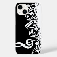 White Jumked Musical Notes op zwart