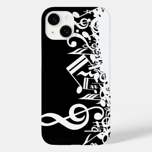 White Jumked Musical Notes op zwart Case-Mate iPhone Case (Achterkant)
