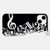 White Jumked Musical Notes op zwart Case-Mate iPhone Case (Achterkant (horizontaal))