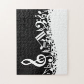 White Jumked Musical Notes op zwart Legpuzzel (Verticaal)