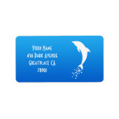 White Jumping Dolphin with Bubbles Address Lable Etiket (Voorkant)