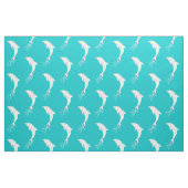White Jumping Dolphin with Bubbles Fabric Stof (Fat Quarter)