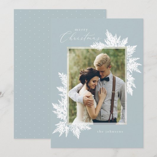 White junior Flat Holiday Card Feestdagenkaart (Voorkant / Achterkant)