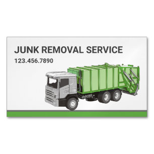 White Junk Removal Service Garbage Truck Magnetisch Visitekaartje