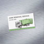 White Junk Removal Service Garbage Truck Magnetisch Visitekaartje (Voorbeeld)