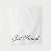 White Just Married Fabric Car Wedding Banner Sign Wandkleed (Voorkant)