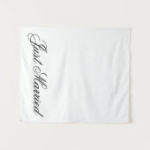 White Just Married Fabric Car Wedding Banner Sign Wandkleed (Voorkant (horizontaal))
