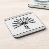 White Kanji Pixel Art Fan Onderzetter (Linkerzijde)