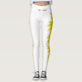 White Kansas State Flower Sunflower Leggings (Voorkant)
