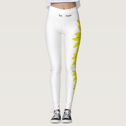 White Kansas State Flower Sunflower Leggings (Voorkant)