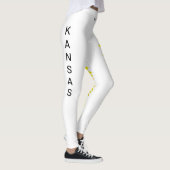 White Kansas State Flower Sunflower Leggings (Rechts)