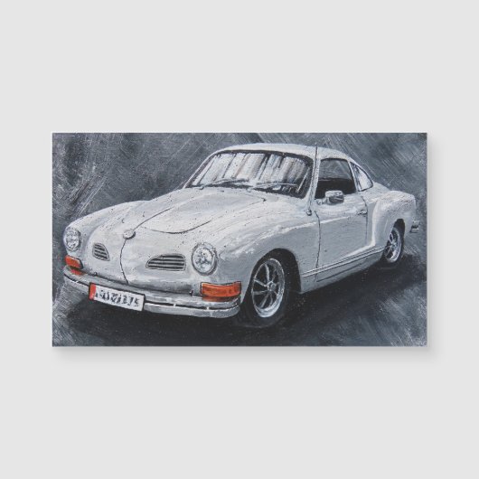 White Karmann Ghia Magnet (Voorkant)