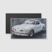White Karmann Ghia Magnet (Voorkant / Achterkant)