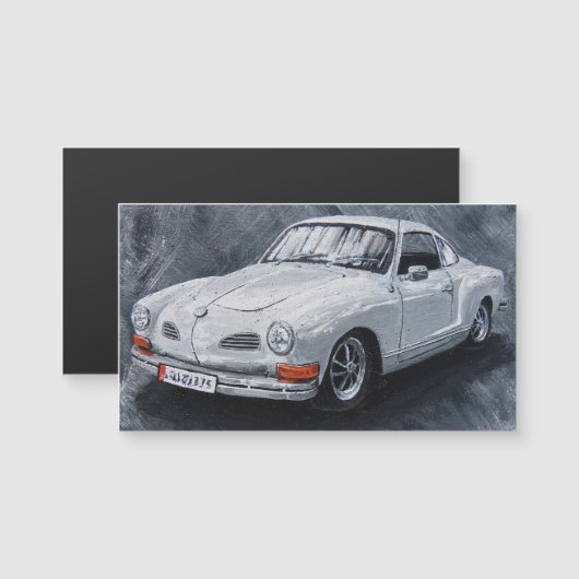 White Karmann Ghia Magnet (Voorkant / Achterkant)