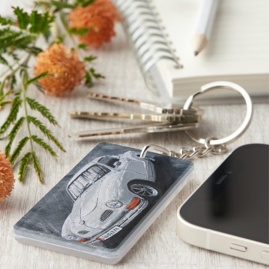 White Karmann Ghia Sleutelhanger (Voorkant Rechts)