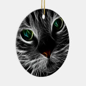 White Kat Face Abstract | Kat fractal Keramisch Ornament (Rechts)