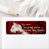White kat Kerstmis Etiket (Insitu)