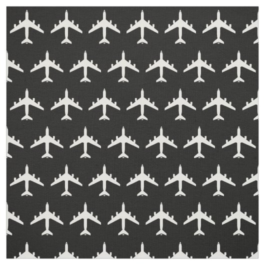 White KC-135 Refueling Jet Airplane on Black Stof (Swatch)