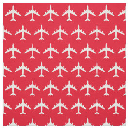White KC-135 Refueling Jet Airplane on Red Fabric Stof
