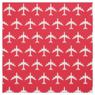White KC-135 Refueling Jet Airplane on Red Fabric Stof