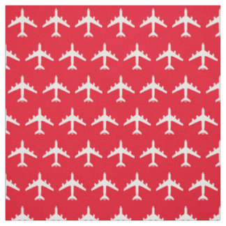 White KC-135 Refueling Jet Airplane on Red Fabric Stof
