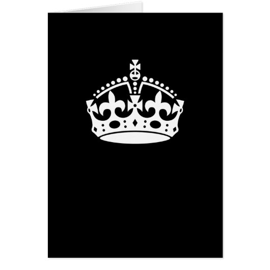 White Keep Calm Crown on Black (Voorkant)