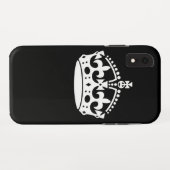 White Keep Calm Crown on Black Case-Mate iPhone Case (Achterkant (horizontaal))
