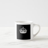 White Keep Calm Crown on Black Espresso Kop (Rechts)