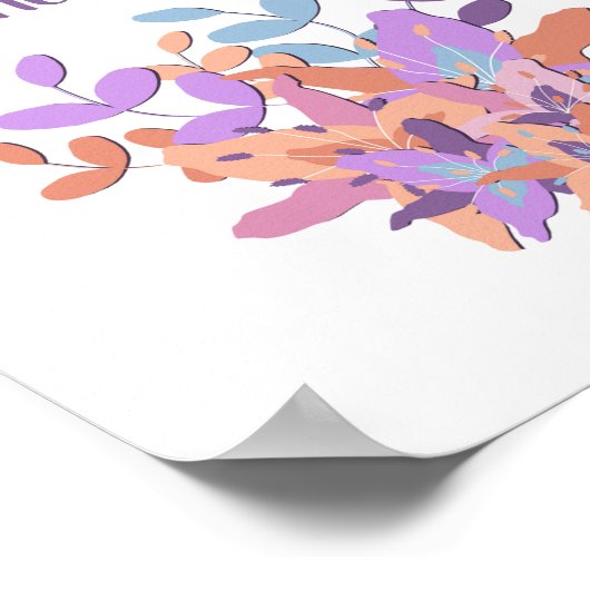 White "Keep Peace in your Heart" Floral Poster (Hoek)