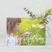 White kerst Merry Alles foto Feestdagenkaart (Staand voorkant)