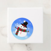 White kerst Snowman Bedankjes Labels (In situ)