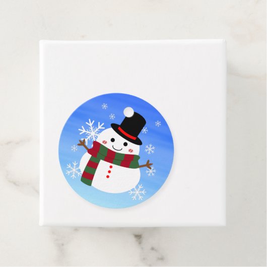 White kerst Snowman Bedankjes Labels (In situ)