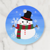 White kerst Snowman Bedankjes Labels (Achterkant)