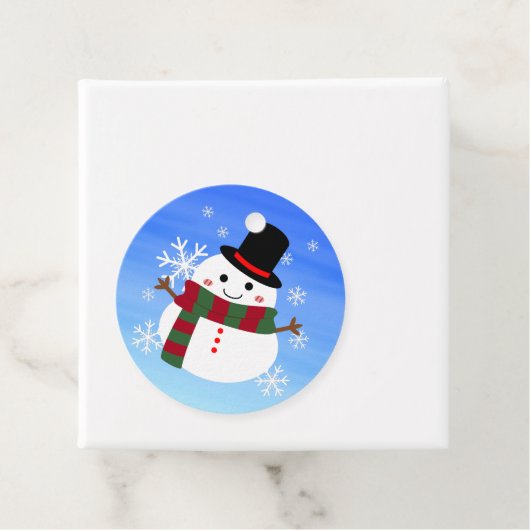 White kerst Snowman Bedankjes Labels (In situ)