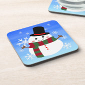 White kerst Snowman Bier Onderzetter (Linkerzijde)