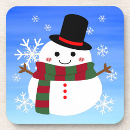 White kerst Snowman Bier Onderzetter