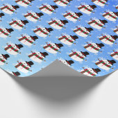 White kerst Snowman Cadeaupapier (Hoek)