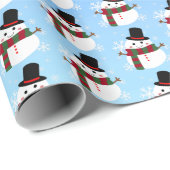 White kerst Snowman Cadeaupapier (Rol Hoek)