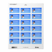 White kerst Snowman Etiket (Full Sheet)