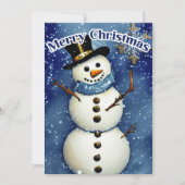 White kerst Snowman Feestdagenkaart (Voorkant)