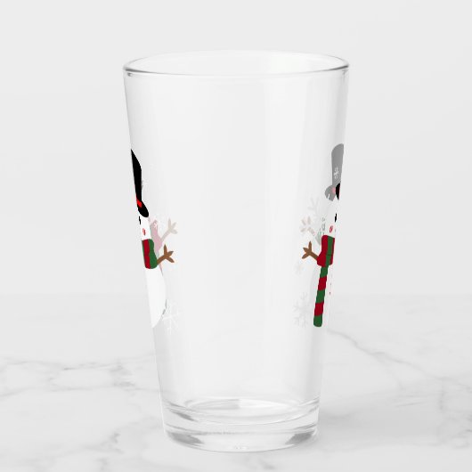 White kerst Snowman Glas (Rechts)