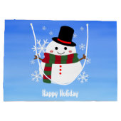 White kerst Snowman Groot Cadeauzakje (Achterkant)