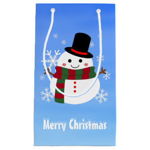 White kerst Snowman Klein Cadeauzakje