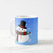 White kerst Snowman Koffiemok (Voorkant links)