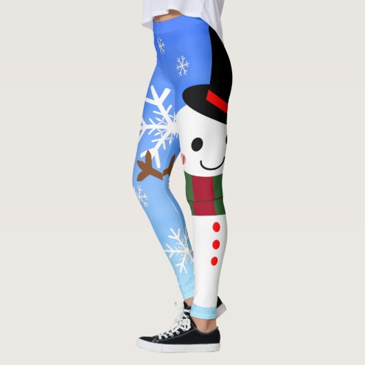 White kerst Snowman Leggings (Links)